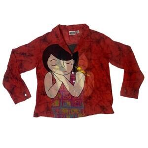 silk art deco button up